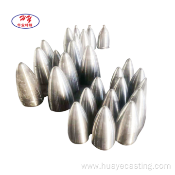 Heat resistant precision casting point for steel tubes